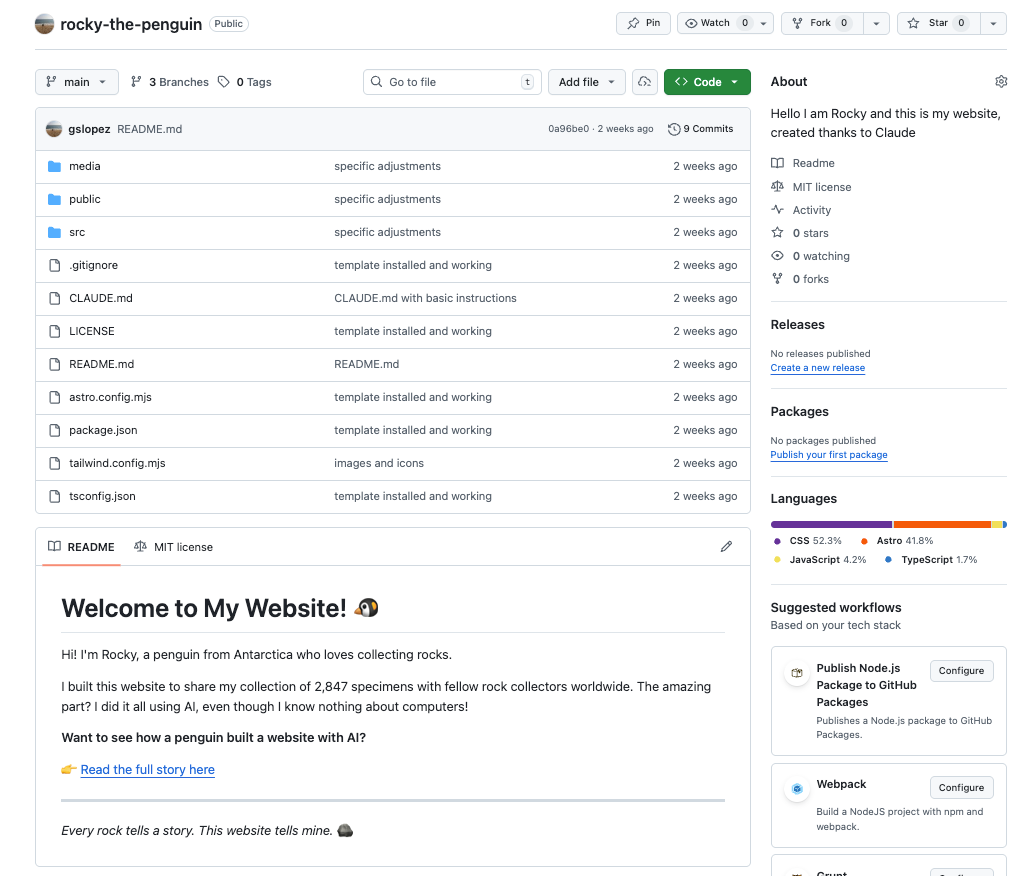 GitHub repository with uploaded code