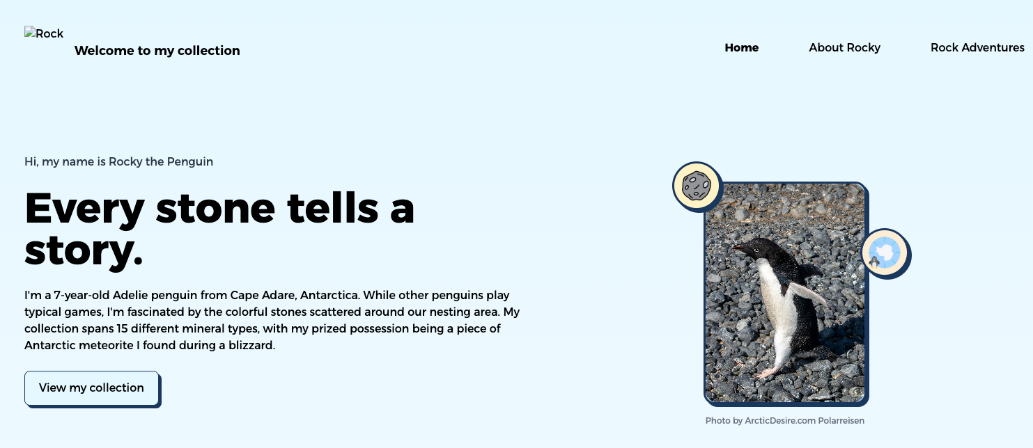Website with missing header image